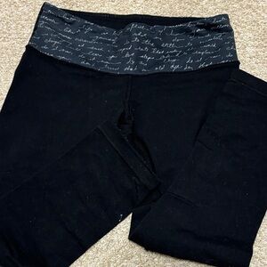 lululemon athletica Black Track Pants with Gray Waistband